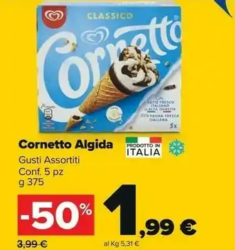 Carrefour Market Algida Cornetto Nocciola 375 G(ml) offerta