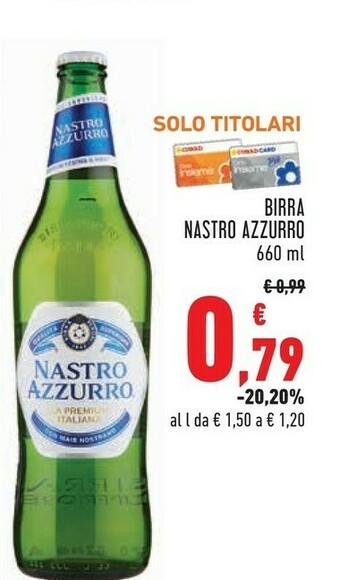 Conad Superstore Nastro Azzurro Birra 660 G(ml) offerta
