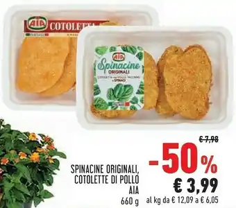 Conad Superstore Aia Spinacine Originali/ Cotolette Di Pollo 660 G offerta