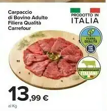 Carrefour Market Carrefour Carpaccio Di Bovino Adulto Filiera Qualità offerta