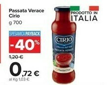 Carrefour Market Cirio La Verace Passata 700 G(ml) offerta