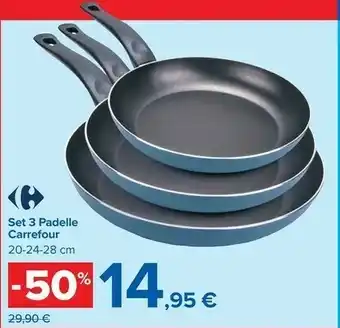 Carrefour Market Carrefour Set Padella 20-24-28 Cm Antiaderente Set Di Pentole offerta