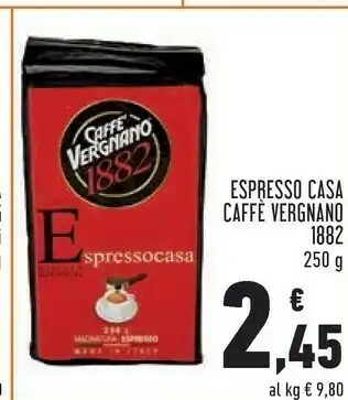 Conad Caffè vergnano 1882 Espresso Casa 250 G offerta