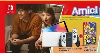 Euronics Nintendo Switch Modello Oled + Splatoon 3 offerta