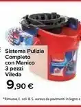 Carrefour Vileda Sistema Pulizia Completo Con Manico 3 Pezzi offerta