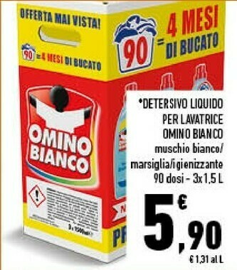Conad Omino Bianco Detersivo Liquido Per Lavatrice offerta