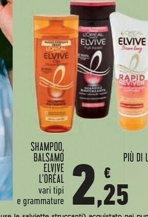 Conad L'Oreal Shampoo/ Balsamo Elvive offerta