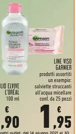 Conad Garnier Line Viso Salviette Struccanti/ All'acqua Micellare offerta