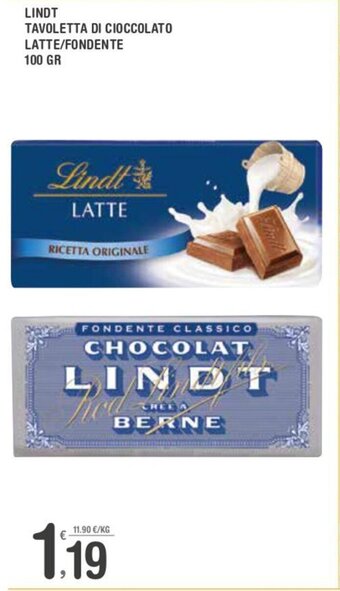 Super Carni Lindt Tavoletta di Cioccolato Latte/Fondente 100 gr offerta