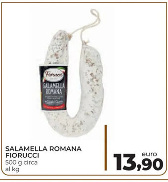 Conad Salamella Romana Fiorucci 500 g circa al kg offerta