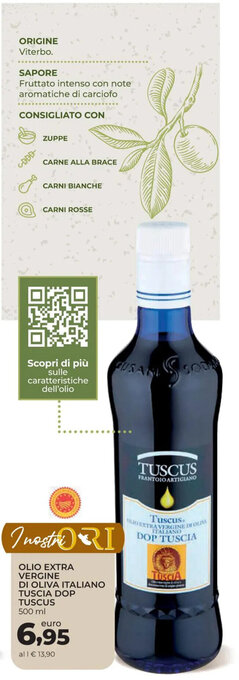 Conad Olio Extra Vergine Di Oliva Italiano Tuscia DOP Tuscus 500 ml offerta