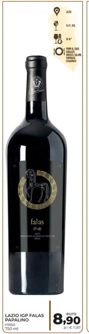 Conad Lazio IGP Falas Papalino rosso 750 ml offerta