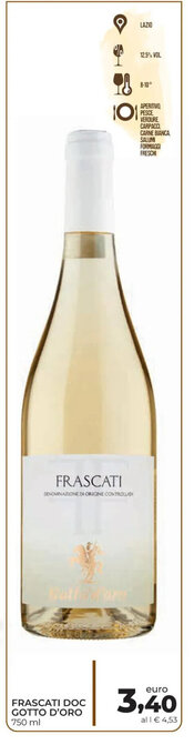 Conad Frascati Doc Gotto D'Oro 750 ml offerta