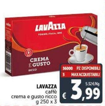 Deco Supermercati Lavazza caffè crema e gusto ricco g 250 x 3 offerta