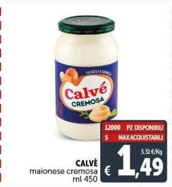 Deco Supermercati Calvè maionese cremosa ml 450 offerta