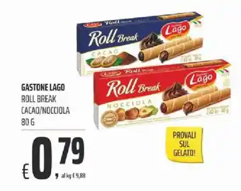 Alter Discount Gastone Lago Roll Break Cacao/Nocciola 80g offerta