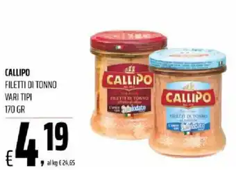 Callipo Filetti Di Tonno Vari Tipi 170gr