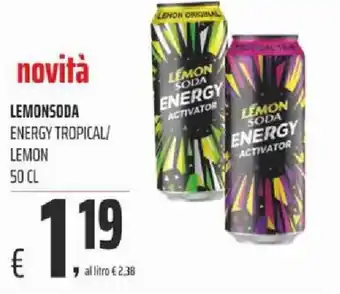 Novità Lemonsoda Energy Tropical/Lemon 50cl