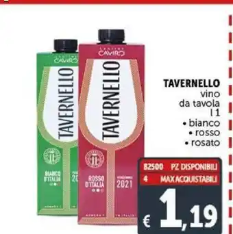 Deco Supermercati Tavernello vino da tavola 1 l bianco rosso rosato offerta