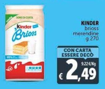 Deco Supermercati Kinder brioss merendine g 270 offerta
