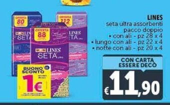Lines seta ultra assorbenti pacco doppio con ali - pz 28 x 4