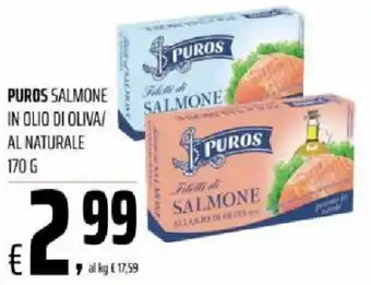 Alter Discount Puros Salmone In Olio Di Oliva/Al Naturale 170g offerta