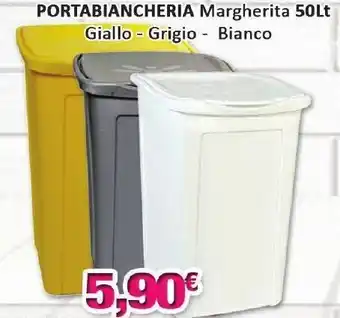 Dippiù Portabiancheria Margherita 50Lt Giallo - Grigio - Bianco offerta