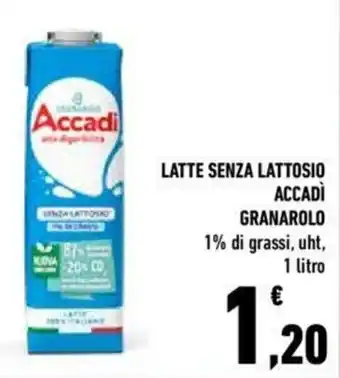 Conad Granarolo Accadì Latte Senza Lattosio 1% di grassi, uht, 1 litro offerta