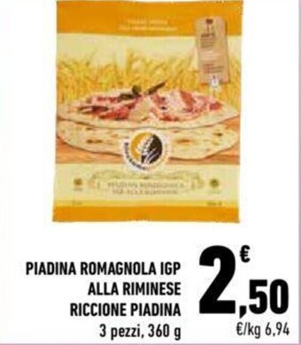 Conad Piadina Romagnola IGP Alla Riminese Riccione Piadina 3 pezzi, 360 g offerta