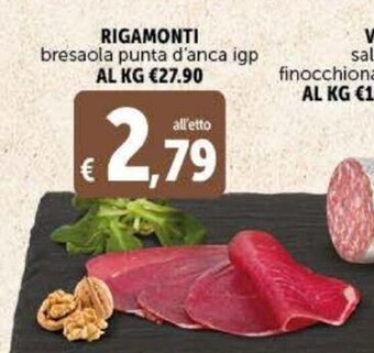 Deco Supermercati Rigamonti bresaola punta d'anca igp offerta