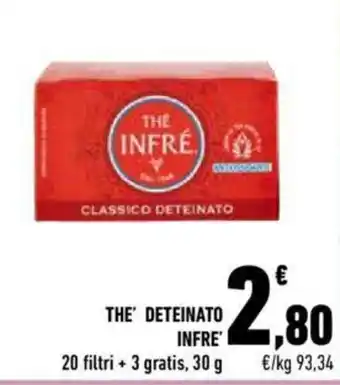 Conad Infré Thé Deteinato 20 filtri + 3 gratis 30 g offerta
