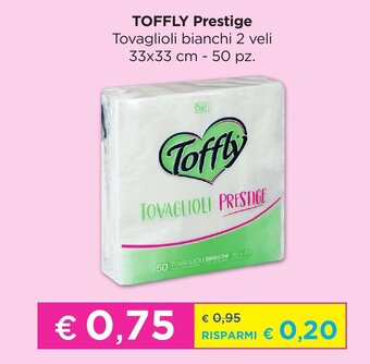 La Saponeria Toffly Prestige Tovaglioli bianchi 2 veli 33x33 cm 50 pz offerta
