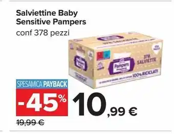 Carrefour Iper Salviettine baby sensitive pampers offerta