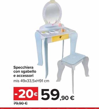 Carrefour Iper Specchiera con sgabello e accessori offerta