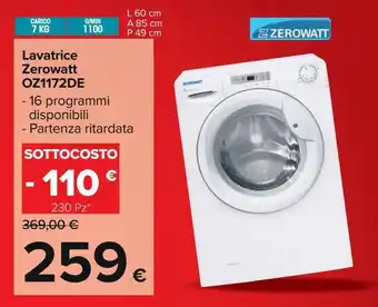 Carrefour Iper Lavatrice zerowatt offerta