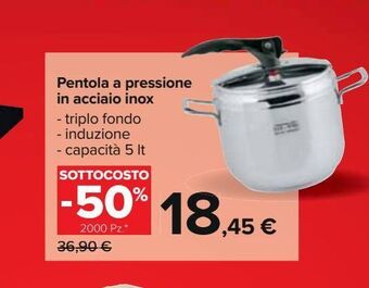 Carrefour Iper Pentola a pressione in acciaio inox offerta