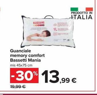 Carrefour Iper Guanciale memory comfort bassetti mania offerta