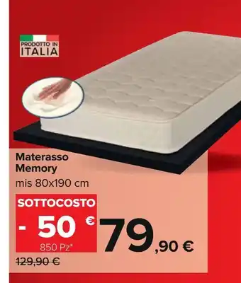 Carrefour Iper Materasso memory offerta