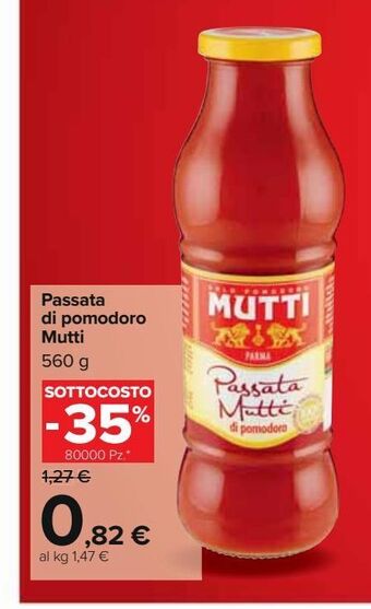 Carrefour Iper Passata di pomodoro mutti offerta