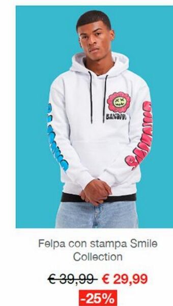 Felpa con stampa smile collection