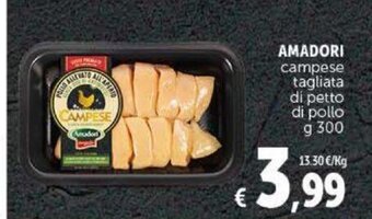 Deco Supermercati Amadori campese tagliata di petto di pollo g 300 offerta