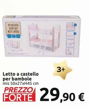 Carrefour Iper Letto a castello per bambole offerta