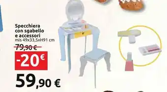 Carrefour Iper Specchiera con sgabello e accessori offerta