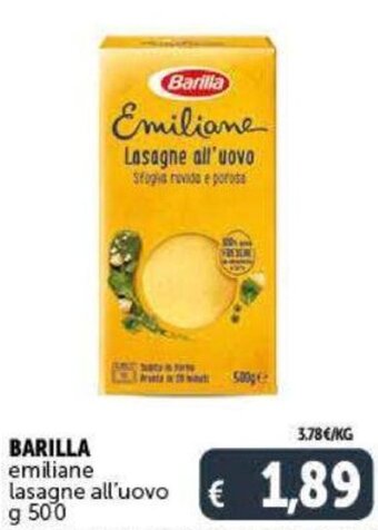 Deco Supermercati Barilla Emiliane Lasagne All'Uovo g 500 offerta