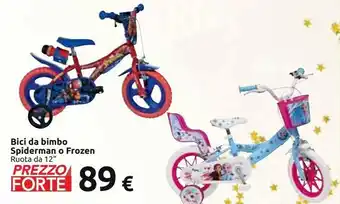 Bici da bimbo spiderman o frozen