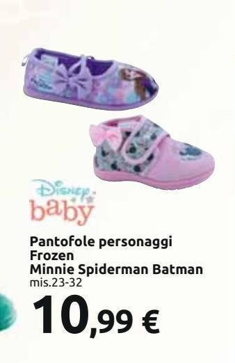 Carrefour Iper Pantofole personaggi frozen minnie spiderman batman offerta