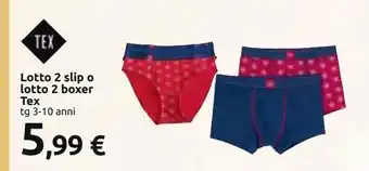 Carrefour Iper Lotto 2 slip o lotto 2 boxer tex offerta