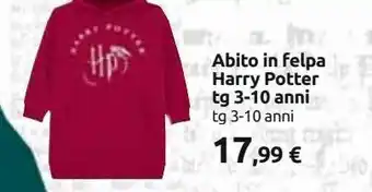 Abito in felpa harry potter tg 3-10anni