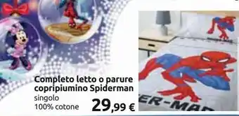 Carrefour Iper Completo letto o parure copripiumino spiderman offerta
