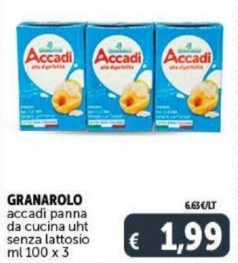 Deco Supermercati Granarolo Accadì Panna Da Cucina Uht Senza Lattosio ml 100 x 3 offerta